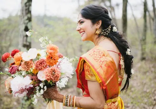 18 krásnych indických svadobných účesov pre každú svadobnú osobnosť