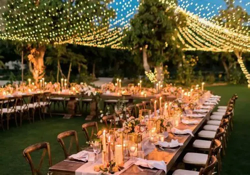 35 smukke ideer til brug af strenglys i hele dit bryllup