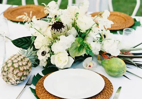 23 centros de mesa frescos para casamento com frutas