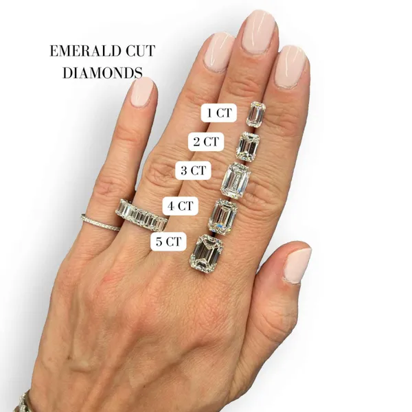   diamants taille émeraude allant de 1 ct à 5 ct