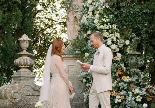 Eine von Shakespeare inspirierte Hochzeit in La Foce in der Toskana, Italien